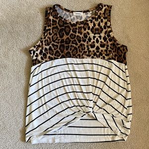 Adora cheetah and striped tank top